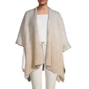 NWT Vince Camuto Speckle-Knit Topper Cape Cardigan Sweater, Ivory Blush